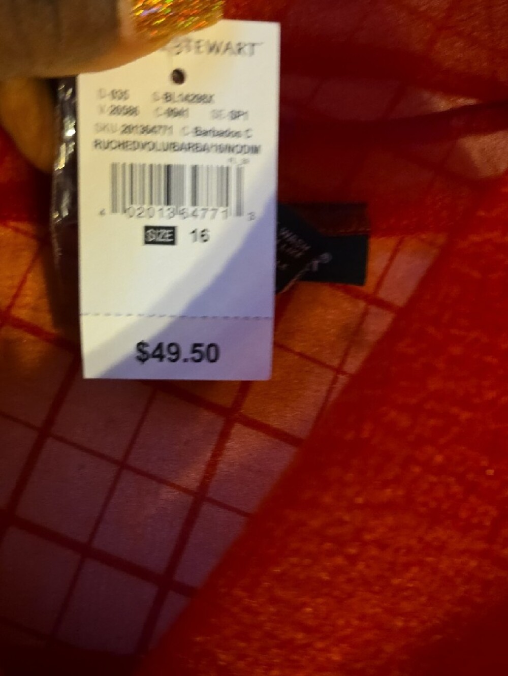 Ashley Stewart Vibrant Red Sheer Blouse - Picture 3 of 7